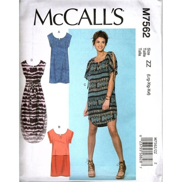 McCall's M7562 Misses L to XXL Mini and Maxi Dresses Uncut Sewing Pattern - Picture 1 of 2